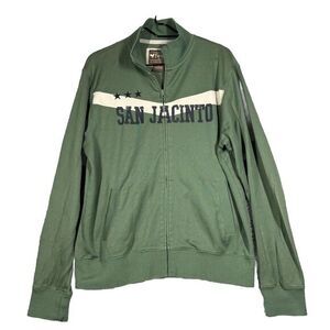 Fossil Jeans Co Track Jacket Men's‎ Medium Green Full Zip San Jacinto Pockets